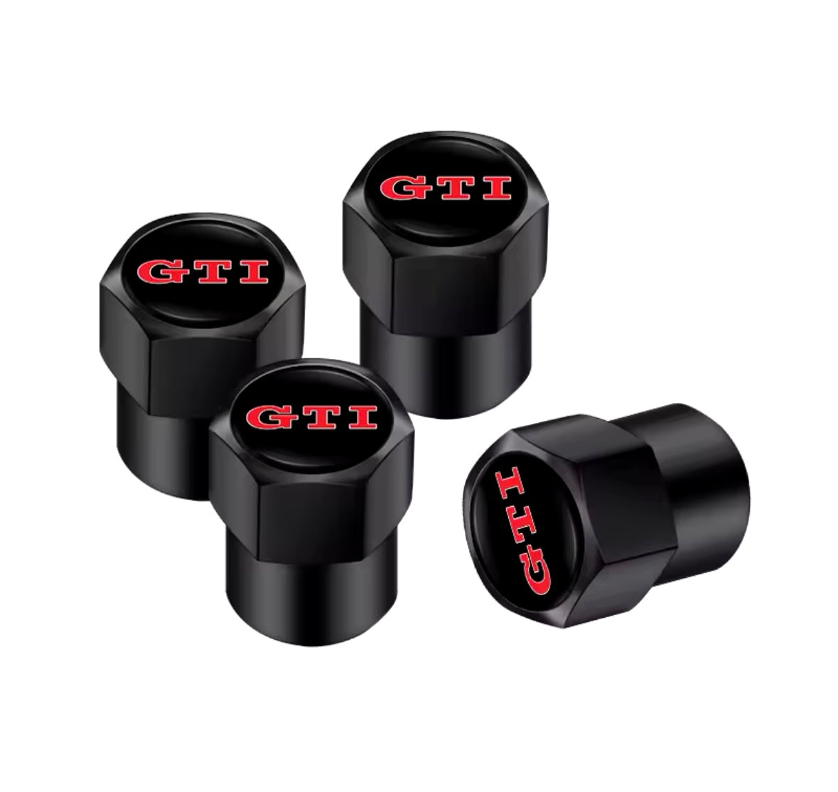 4X GTI Blue New Style Dust Valve Caps For Volkswagon VW Golf GTI Cars
