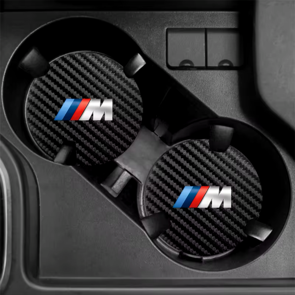 2 Pieces Coaster Cup Pad For BMW F & G Series Cars M Logo
