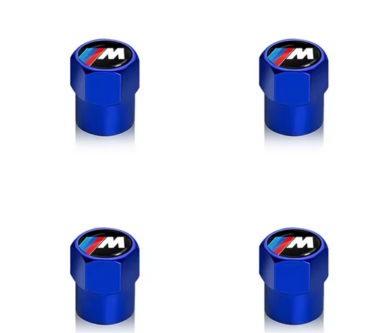 BMW M Sport Valve Caps Dust Caps In Blue Set Of 4