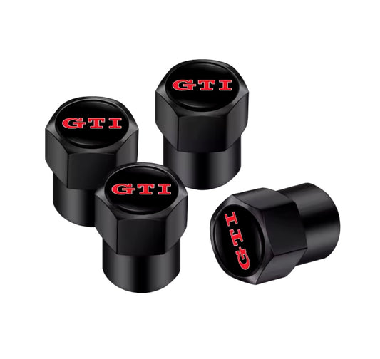 4X GTI Blue New Style Dust Valve Caps For Volkswagon VW Golf GTI Cars